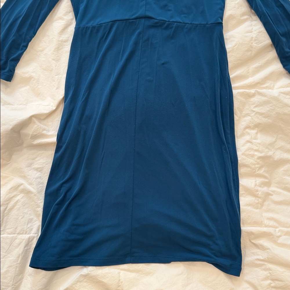 Charter Club Blue Faux Wrap Dress/ Petite Small - Picture 9 of 14